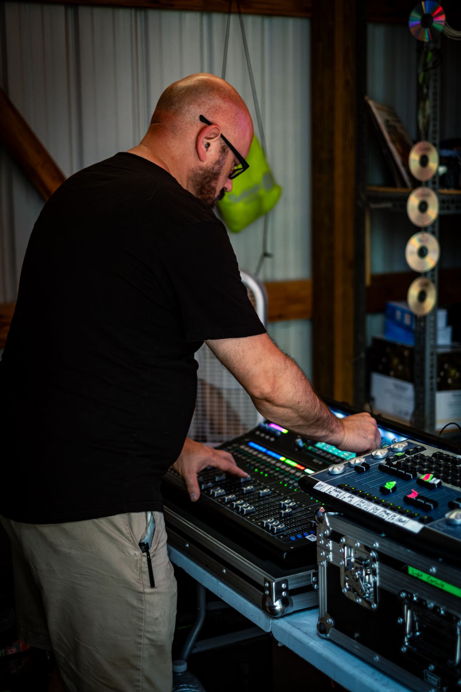Sound engineer at the console